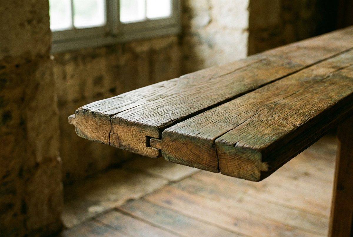 Rainure et languette de deux lames de parquet emboîtées